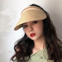 ราคา หมวกสานผู้หญิง หมวกแก๊ปเปิดหัว สีครีม สีกากี หมวกสานกันแดด หมวกสานใส่ไปเที่ยวทะเล หมวกแฟชั่น (8452709586)