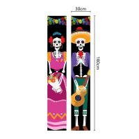 ราคา Day Of The Dead Hanging Flags Halloween Party Supplies Halloween Porch Sign Hanging Door Curtain Banner Mexican Day Of The Dead Decorations (20625913819)
