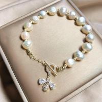 ราคา Wgk สร้อยข้อมือไข่มุกน้ำจืดสีทอง18 K ของผู้หญิงสร้อยข้อมือประดับเพชรสังเคราะห์ (11993528185)