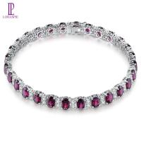 ราคา Lohaspie เครื่องประดับจริง19กะรัต925สร้อยข้อมือเงินแท้สร้อยข้อมือโกเมน Rhodolite ธรรมชาติสร้อยข้อมือโกเมนพลอยสีม่วงสำหรับผู้หญิงเครื่องประดับวันเกิด (20620744529)