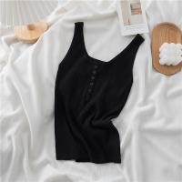 ราคา เสื้อกล้ามสายเดี่ยวผ้าถักเสื้อสูทผู้หญิงเสื้อแขนกุดรัดรูปใส่ด้านนอกออกแบบพิเศษสีเทาใส่ด้านในสีดำ (20714388840)