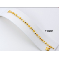 ราคา ใหม่ สร้อยข้อมือลายไข่ปลาสลับพ่นทราย ชุบทองแท้ 24K 99 99 เคลือบแก้ว นน 2 สลึง (851522153)