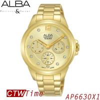 ราคา ผ่อนชำระ สูงสุด 10 เดือน Alba นาฬิกาข้อมือผู้หญิง สายสแตนเลส รุ่น AP6630X1 AP6630X สีทอง หน้าปัดทอง (13106161337)