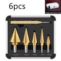 ราคา 6PCSดอกสว่าน ทรงเจดีย์ ดอกสเต็ป เคลือบไทเทเนียม ขนาด 4 32 มม HHS Step Drill Titanium Size 4 32mm เจาะขยาย คว้านรู เคลือบไทเทเนี่ยม ดอกเล็ก ใหญ่ ขั้นบันได StepDrill เจาะรู ขยายรู คว้านรู (20970572130)