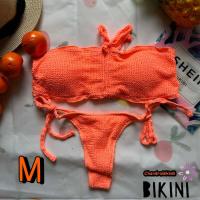 ราคา SHEIN BIKINI ชุดว่ายน้ำแฟชั่น ชุดว่ายน้ำสีส้ม พร้อมส่งจากไทย ORANGE SIZE M SHORG009 (20066954066)