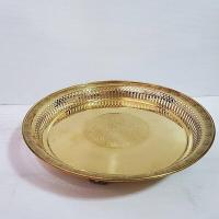 ราคา ถาดขาฉลุ 16 นิ้ว กลางช้างเรียบ ถาดทองเหลืองไทย (7106564243)