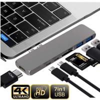 ราคา 7 In 1 USB C HUB Dual Type Cถึง4K HDMI VGA USB USB 3 0เครื่องอ่านการ์ดตัวแปลงเครือข่ายHUB Thunderbolt 3สำหรับiPad Air 2020 MacBook Pro 2020 iPad (6738288651)