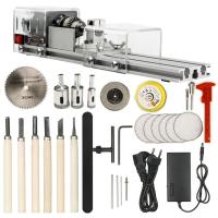 ราคา Mini Lathe Machine DIY Woodworking Wood Lathe Milling Machine Grinding Polishing Beads Drill Rotary Tool Set EU Plug (15569742432)