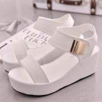 ราคา พร้อมส่ง รองเท้าส้นตึก เปิดหน้า รัดข้อเรียบหรู่ รุ่น TP68 (931944130)