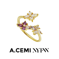 ราคา A CEMI Vine Marquis NYFW Ring แหวนเงินแท้ ชุบทอง 18K โรสโกลว์ (20701865203)