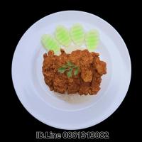 ราคา โมเดล ข้าวมันไก่ ปลอม ข้าวถ้วยคว่ำ ขนาด จาน 9 นิ้ว จานละ 800 บาทโมเดลข้าวมันไก่ทอด ข้าวมันไก่ทอดปลอม ข้าวมันไก่ทอดเรซิ่น (14445383951)