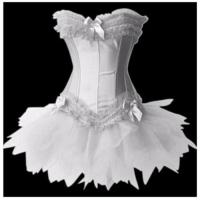 ราคา ผู้หญิง Plus ขนาดซาติน Lace Up Burlesque Corset Tutu กระโปรงชุด Halloween Costume (20756678789)