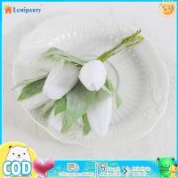 ราคา 6ชิ้น ช่อดอกทิวลิปปลอมขนาดเล็กเหมือนจริงสดใสเหมือนจริงใบไม้สีเขียวสัมผัสต้นไม้ดอกไม้ประดิษฐ์ห้องนั่งเล่นตกแต่งบ้าน (20868998718)