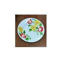 ราคา 3 ขนาด จานเคลือบลายดอก โบราณ (15951947162)