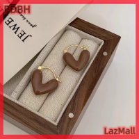 ราคา PDBH Fashion Store เครื่องประดับแฟชั่นต่างหูระย้าเคลือบรูปหัวใจสีแดงไวน์โรแมนติกของฝรั่งเศสเครื่องประดับแฟชั่นสำหรับผู้หญิงเครื่องประดับตุ้มหู (21127821524)
