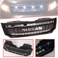 ราคา กระจังหน้า หน้ากระจัง มีไฟ LED 4 จุด รุ่น นิสสัน นาวาร่า NISSAN NAVARA NP300 ปี 2014 2018 สีดำ โลโก้โครเมี่ยม ไฟสีขาว (1791232964)
