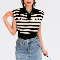 ราคา BRANCHÉ เสื้อโปโล เสื้อคอปก polo แขนกุด เสื้อยืด เสื้อไหมพรม ผู้หญิง ครอปแขนสั้น เอวลอย เสื้อกล้าม 231218041 (21315629416)