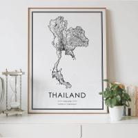ราคา โปสเตอร์ภาพวาดผ้าใบสไตล์นอร์ดิกรูปภาพตกแต่งผนังสำหรับตกแต่งบ้านประเทศไทยแผนที่ถนนประเทศภาพพิมพ์ติดผนังตกแต่งห้อง1023 (10640462891)