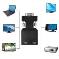 ราคา 1080P VGA to HDMI Video Converter Adapter with Mini USB Power Cable 3 5mm Audio Cable vga2hdmi for HDTV DVD PC (368557804)