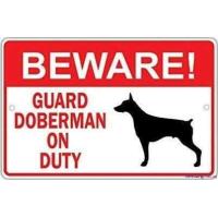 ราคา KM852ข้อบ่งชี้ป้ายถนนคุณภาพสูงป้ายเตือนระวัง สุนัขพันธฺ์โดเบอร์แมนป้องกันเจ้าของกิจการศิลปะบนผนังในร่ม X นิ้วผนังป้ายโลหะดีบุกโลหะตกแต่งใหม่ (20043552288)