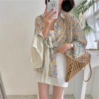 ราคา Grace Chili พร้อมส่ง เสื้อเชิ้ตแขนยาวสำหรับผู้หญิง เสื้อชีฟองลายดอก ดีเทลชายโค้ง เชิ้ตคอปกเกาหลี รุ่นW303 (21320925924)