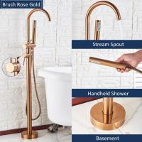 ราคา QUITE ก๊อกอ่างอาบน้ำพื้นอ่างอาบน้ำขาตั้งก๊อกน้ำที่แขวนในห้องน้ำโลหะผสมก๊อกผสม360หมุนปรับกับหัวฝักบัวABS Bathฝักบัว (3666578996)