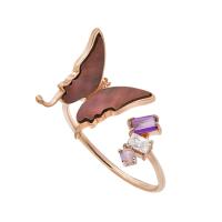 ราคา A CEMI Royal Butterfly Ring แหวนมุกแท้ แหวนเงินแท้ ชุบทอง 18K โรสโกลว์ (7479538896)