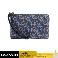 ราคา ของแท้ กระเป๋าคล้องมือ COACH CF548 CORNER ZIP WRISTLET WITH SIGNATURE MONOGRAM PRINT IMNAV (19232566976)