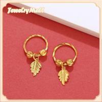 ราคา ต่างหูทองคำแท้96 ต่างหูใบลูกปัดสีทองหมุนวนตางหูผู้หญิง ตุ้มหูทองคำแท้ สินคเก็บเงินปลายทางได้ (20697990859)