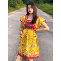 ราคา ชุดดอย ชุดเดรส ชุดพื้นเมือง ชุดผ้าฝ้ายพิมพ์ลาย ทรงเกาหลี สวยน่ารัก ตอนรับหน้าหนาว (19950421591)