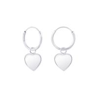 ราคา Silver thai 1 2 x 12 mm sterling silver hoop earrings with heart charms ต่างหูเงินแท้ ตุ้มหู 92 5 หัวใจห้อย ใส่แล้วไม่แพ้ พร้อมส่ง (1649494066)