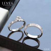 ราคา Lenya Jewelry แหวนคู่ 2 วง ประดับ SWAROVSKI ZIRCONIA ตัวเรือนเงินแท้ชุบทองคำขาวแท้ (1126870734)
