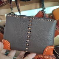 ราคา กระเป๋าใส่เหรียญหนังแท้ กระเป๋าแฮนด์เมด ทำจากหนังวัว งานแฮนด์เมค สินค้าพร้อมจัดส่ง เป็นสินค้า Otop 5 รหัส 828 (20524714994)