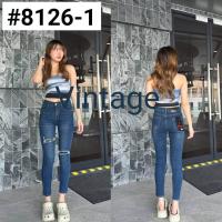 ราคา กางเกงยีนส์ขาเดฟผ้ายืดมาใหม่งานป้ายVintage (19720880812)