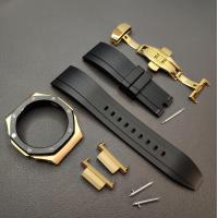 ราคา GA2100สายนาฬิกาอะแดปเตอร์โลหะ2rd Bezel ยางฟลูออรีนสายนาฬิกาข้อมือสำหรับ Casio G Shock GA 2100 2110นาฬิกาทองและทองคำสีกุหลาบ (7476682054)