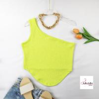 ราคา JuBu JuBu Lively Top เสื้อกล้ามสาวอวบ เสื้อแขนกุด แฟชั่นเปิดไหล่ข้างเดียว ผ้าย่น อก 36 50 นิ้ว เสื้อสาวอวบ 515 (17656048154)