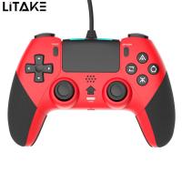 ราคา จอยควบคุมเกมควบคุมสาย Usb เข้ากันได้กับแผ่นเกมจอยสติ๊ก PS4ที่มีฟังก์ชันการสั่นสะเทือน6แกน (21276545031)