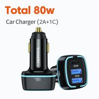 ราคา Toocki 125วัตต์ USB C Car C Harger QC3 0ค่าเร็ว PD อย่างรวดเร็ว USB Type C รถชาร์จโทรศัพท์สำหรับ iPhone iPad Xiaomi POCO หัวเว่ยซัมซุง (16609370315)
