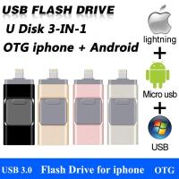 ราคา 3 In1 OTG IPhone แฟลชไดรฟ์ USBสำหรับ Iphone ipad android OTG เพนไดรฟ์ HD หน่วยความจำ1TB 512GB 256GB 128GB Pendrive Usb DHY150 91 (6722112037)