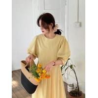 ราคา พร้อมส่งจากไทย puff sleeve dress เดรสสีเหลืองมัสตาร์ด ดีเทลฉลุช่วงแขน เกาหลีมากๆ (17625794003)