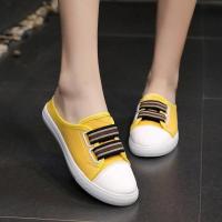 ราคา Korean Style รองเท้าผ้าใบหุ้มส้น แบบผูกเชือก รองเท้าผ้าใบเปิดส้น รองเท้าสตรีสวมใส่ด้านนอกรองเท้าแตะแฟชั่นใหม่รองเท้าสตรี สไตล์เท่ๆ Women flat shoes (11381760447)