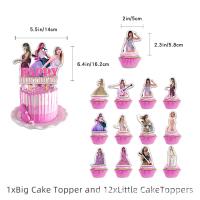 ราคา ren Taylor Swift theme kids birthday party decorations banner cake topper balloons set supplies (21033843484)