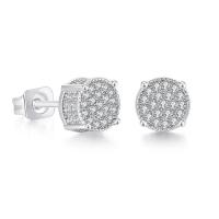 ราคา Cross border Hot Style Full Diamond Hip Hop Mens Stud Earrings Zircon Round Earrings (13697684789)
