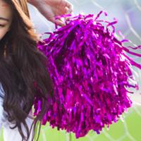 ราคา COD เชียร์ลีดเดอร์ป้อมปอม2ชิ้นพร้อมห่วง มือจับพุ่มเชียร์ลีดเดอร์ฟอยล์เชียร์ปอมปอมสำหรับเด็กผู้ใหญ่กีฬาเต้นรำ (19673837711)