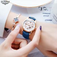 ราคา ZUNPAI นาฬิกาข้อมือสำหรับผู้หญิงของแท้แนวโน้มแฟชั่นสายหนังกันน้ำของแท้สำหรับเด็กผู้หญิงนาฬิกาควอทซ์สตรีสุภาพสตรี (19977295563)