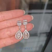 ราคา Neriza Jewelry ต่างหูระย้าออกงานเพชรสังเคราะห์ ประกายเทียบเท่าเพชรแท้ NE081 (16855490180)