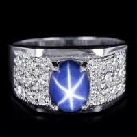 ราคา แหวนเงินแท้ 925 พลอยบลูสตาร์แซไฟร์ Blue tar Sapphire น้ำหนัก 3 30 กะรัต เนื้อเนียนขาสวยค่่ะ (394854338)