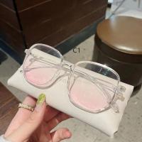 ราคา บลัชออนแว่นตาสุภาพสตรีสีชมพูใสกรอบขนาดใหญ่ป้องกันรังสียูวีแว่นกันแดดสี่เหลี่ยมของผู้หญิง (14621784120)