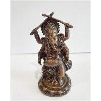 ราคา พระพิฆเนศ ยืนตีกลอง เนื้อทองเหลืองรมดำ ความสูง 4 นิ้ว (11637815070)