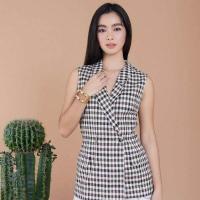 ราคา Jousse Jacket เสื้อแจ็คเก็ต แขนกุด ลายสก็อต ทรงโมเดิร์น ตัวยาวคลุมสะโพก เสื้อแจ็คเก็ต แจ็คเก็ตผู้หญิง เสื้อสูทผู้หญิง เบลเซอร์ JT82BR (2912042333)